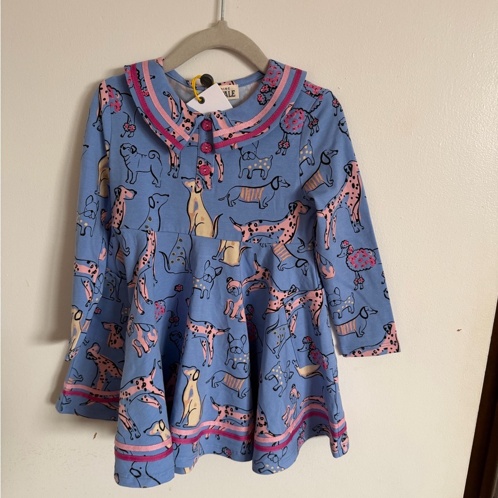 Blue and Pink Kids Casual Dress